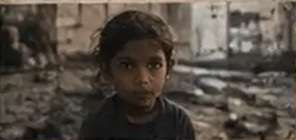 A child looking towards the camera
